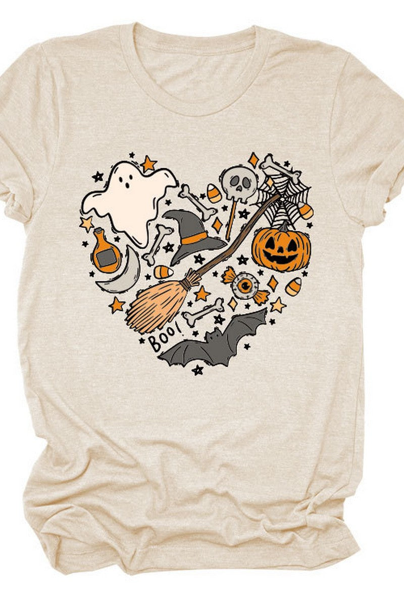 WOMEN HALLOWEEN PRINTING SHORT SLEEVE T SHIRT