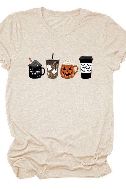 WOMEN HALLOWEEN PRINTING SHORT SLEEVE T SHIRT