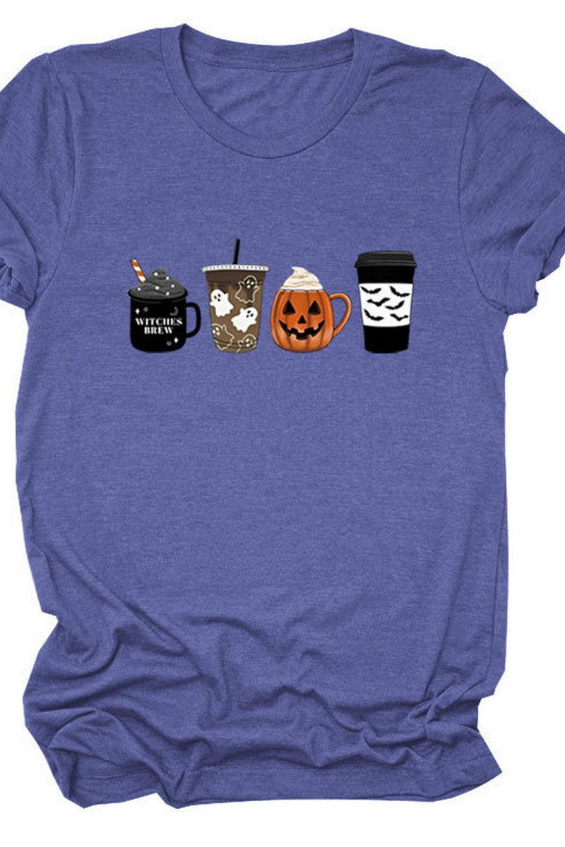 WOMEN HALLOWEEN PRINTING SHORT SLEEVE T SHIRT