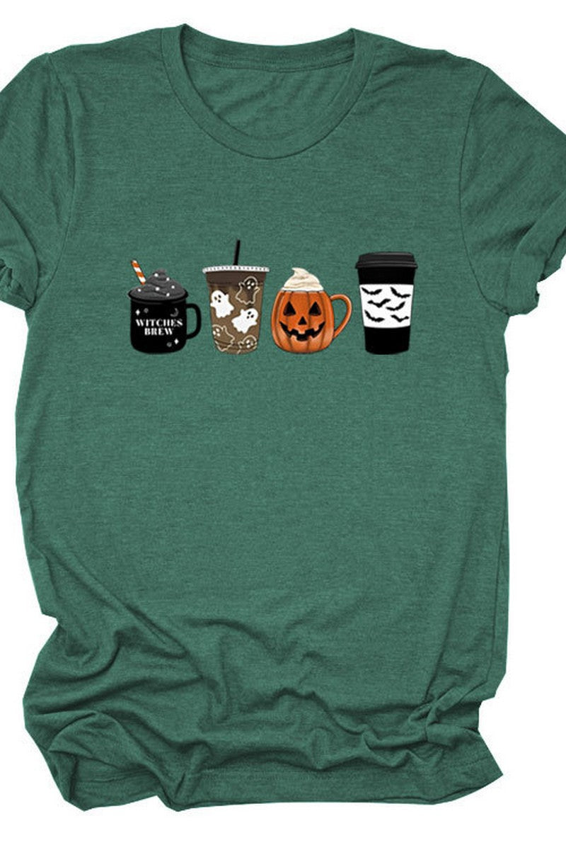 WOMEN HALLOWEEN PRINTING SHORT SLEEVE T SHIRT