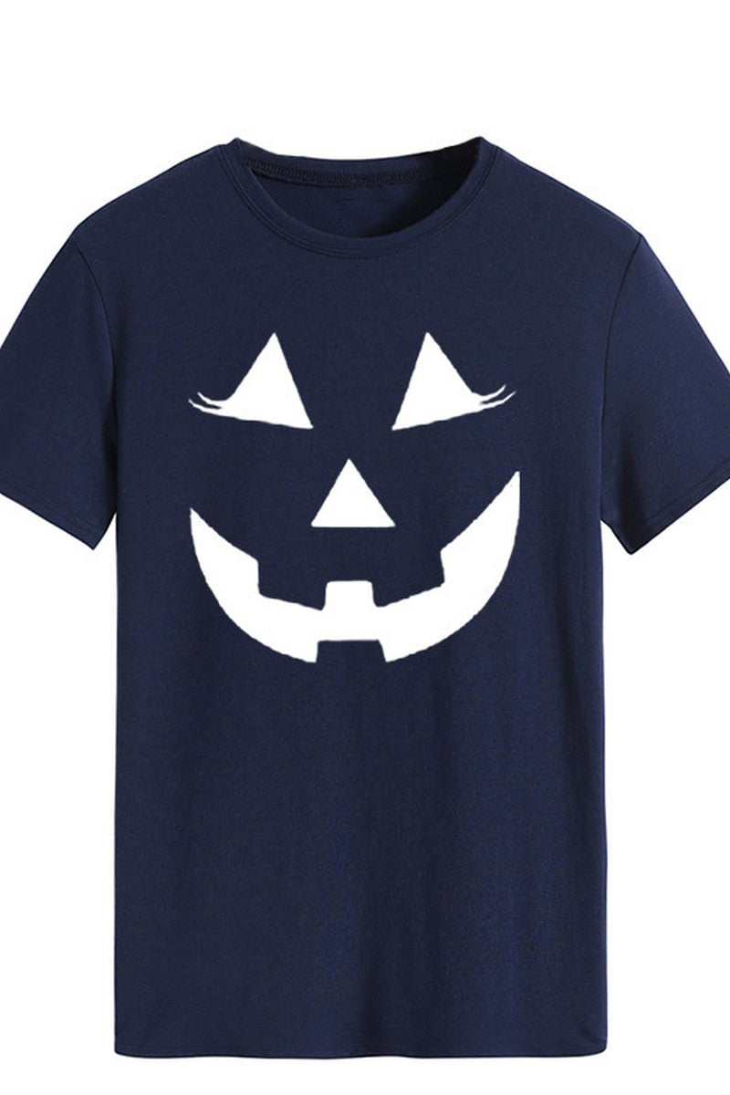 WOMEN LOOSE FIT HALLOWEEN PRINTING SHORT T SHIRT