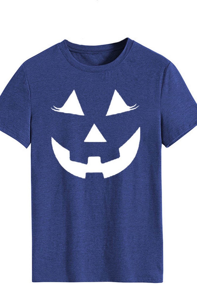 WOMEN LOOSE FIT HALLOWEEN PRINTING SHORT T SHIRT