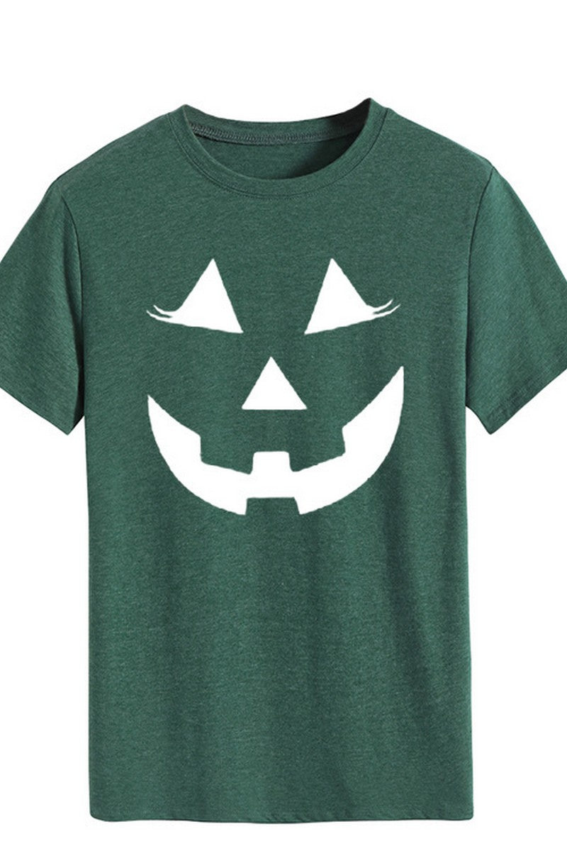 WOMEN LOOSE FIT HALLOWEEN PRINTING SHORT T SHIRT