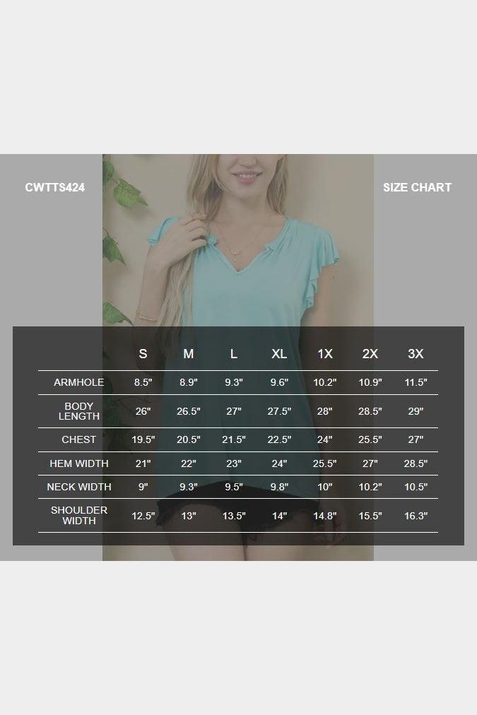 V NECK BUTTERFLY RUFFLE SHORT SLEEVE T SHIRT TOP - Doublju