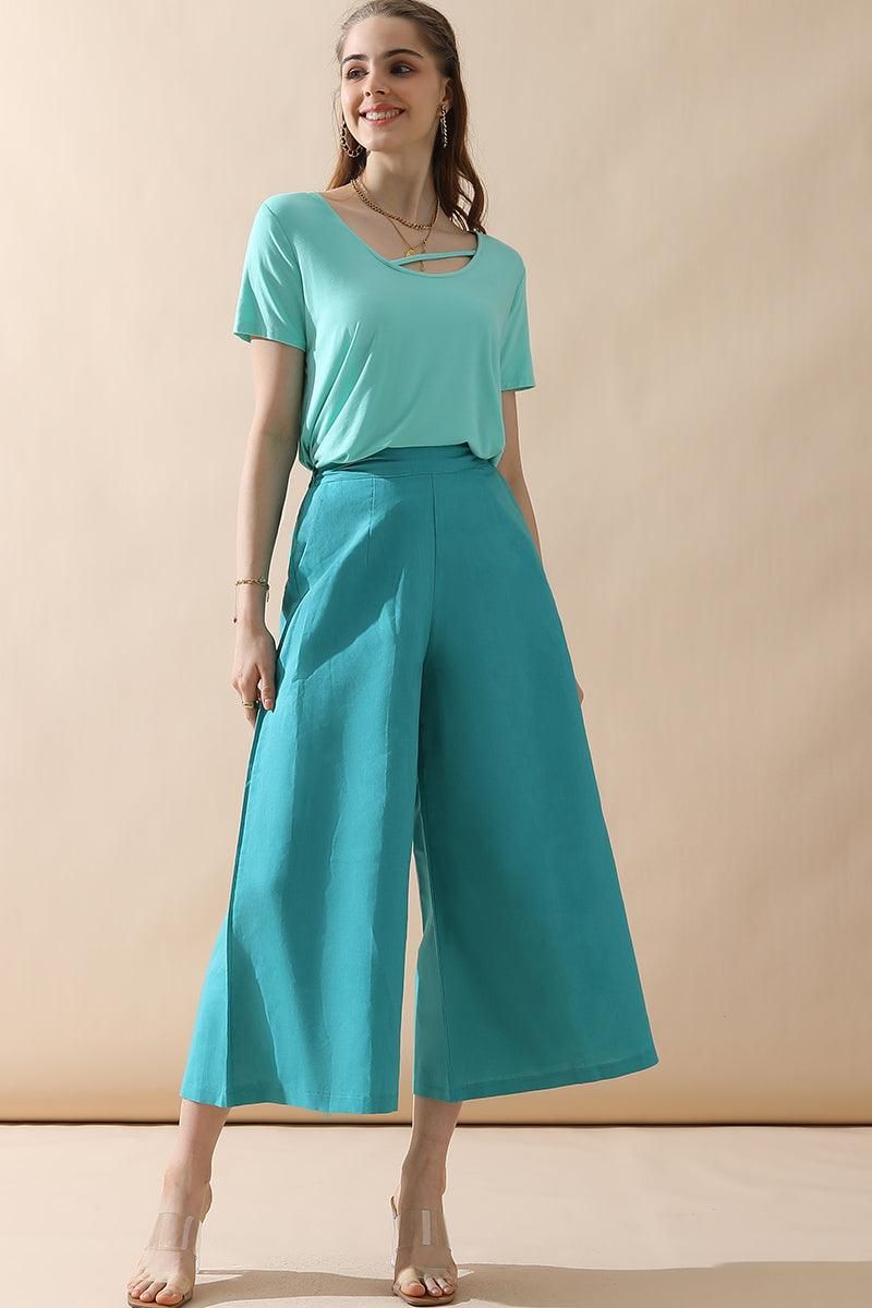 ROUND NECK SOFT MODAL SHORT SLEEVE T SHIRT TOP - Doublju