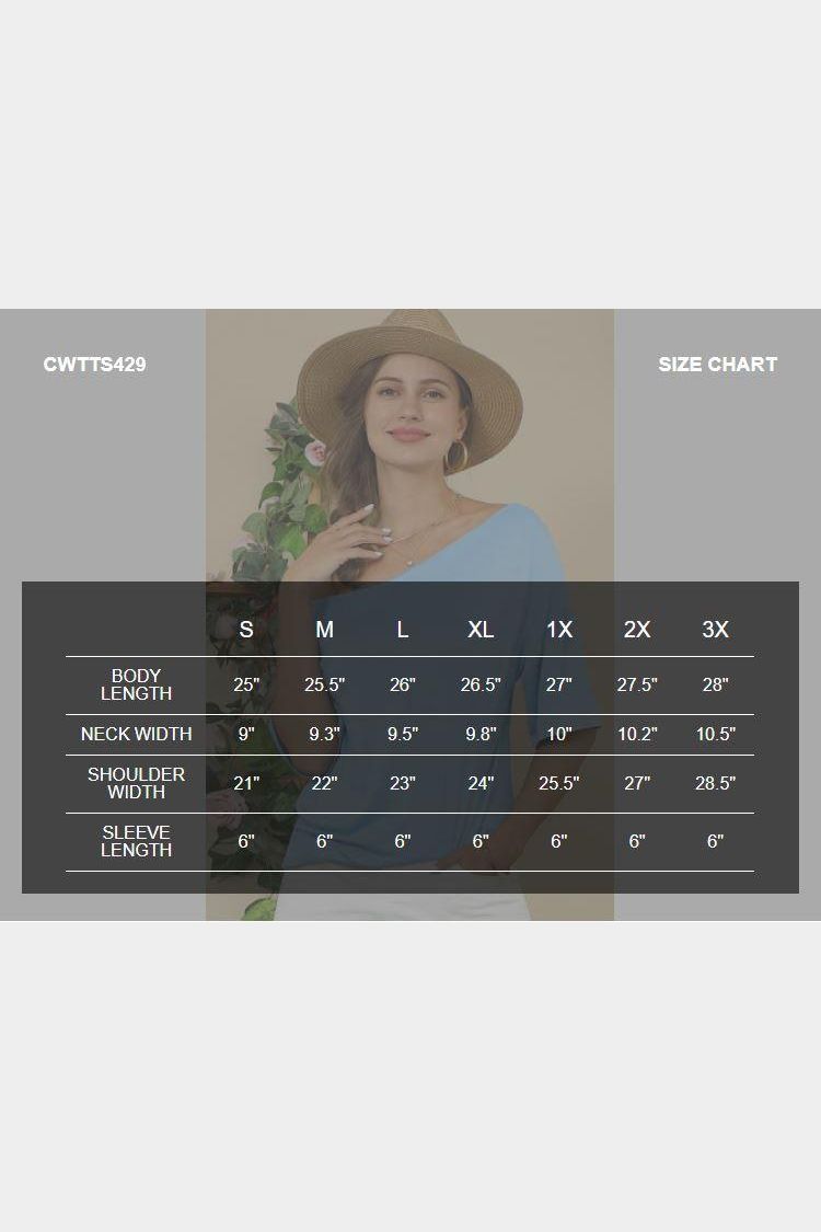 COWL NECK SHORT SLEEVE T SHIRT TOP - Doublju