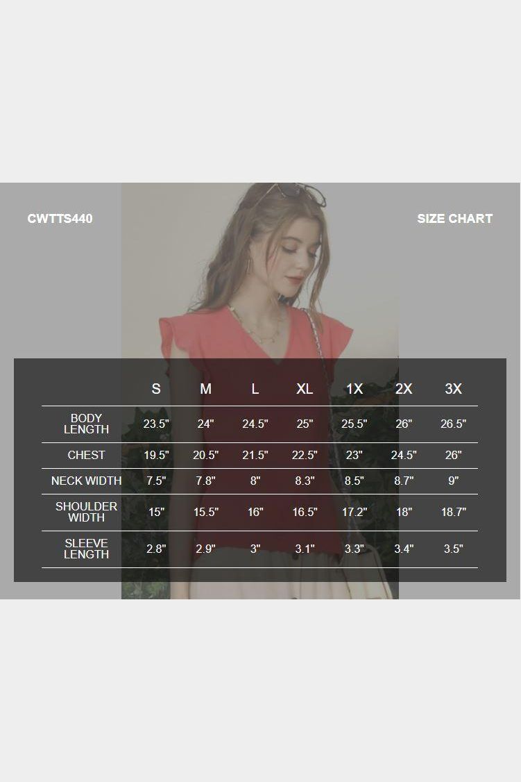 V NECK BUTTERFLY RUFFLE TUNIC TOP - Doublju