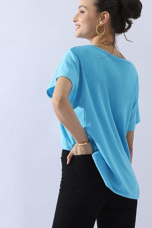 LOOSE FIT ROUND NECK SHORT SLEEVE T SHIRT TOP - Doublju