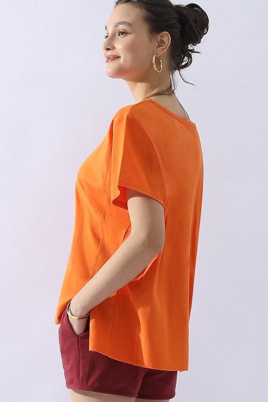 LOOSE FIT ROUND NECK SHORT SLEEVE T SHIRT TOP - Doublju