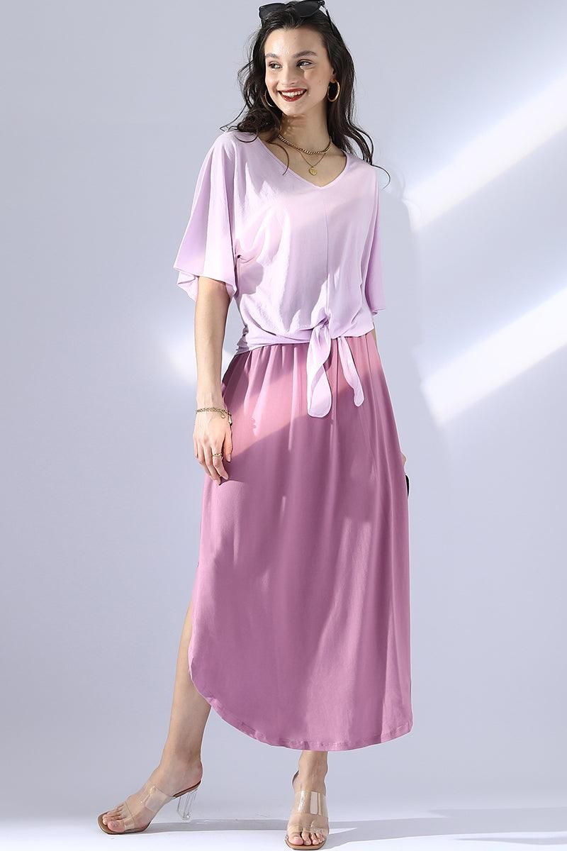 V NECK TIE UP SHORT SLEEVE CASUAL COOL TOP - Doublju