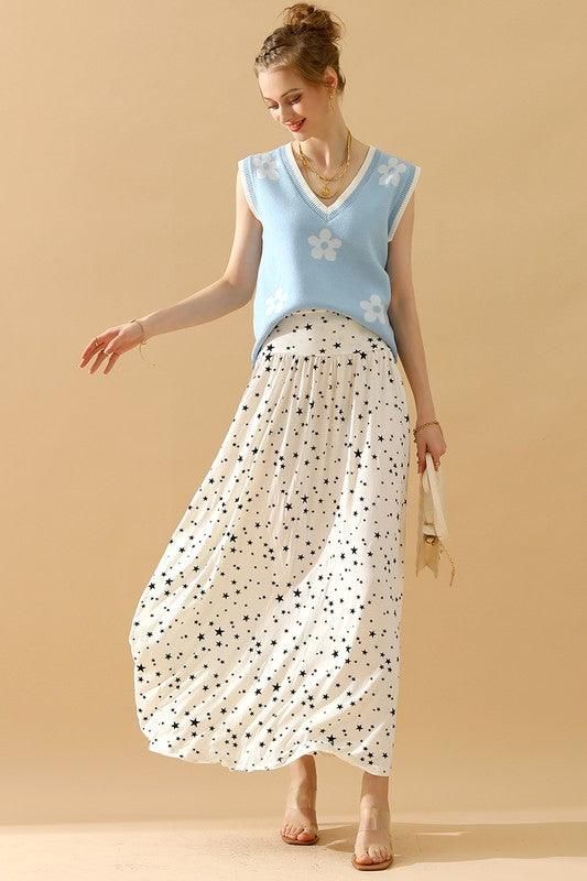 FLOWER PRINTING SLEEVELESS CASUAL TOP - Doublju