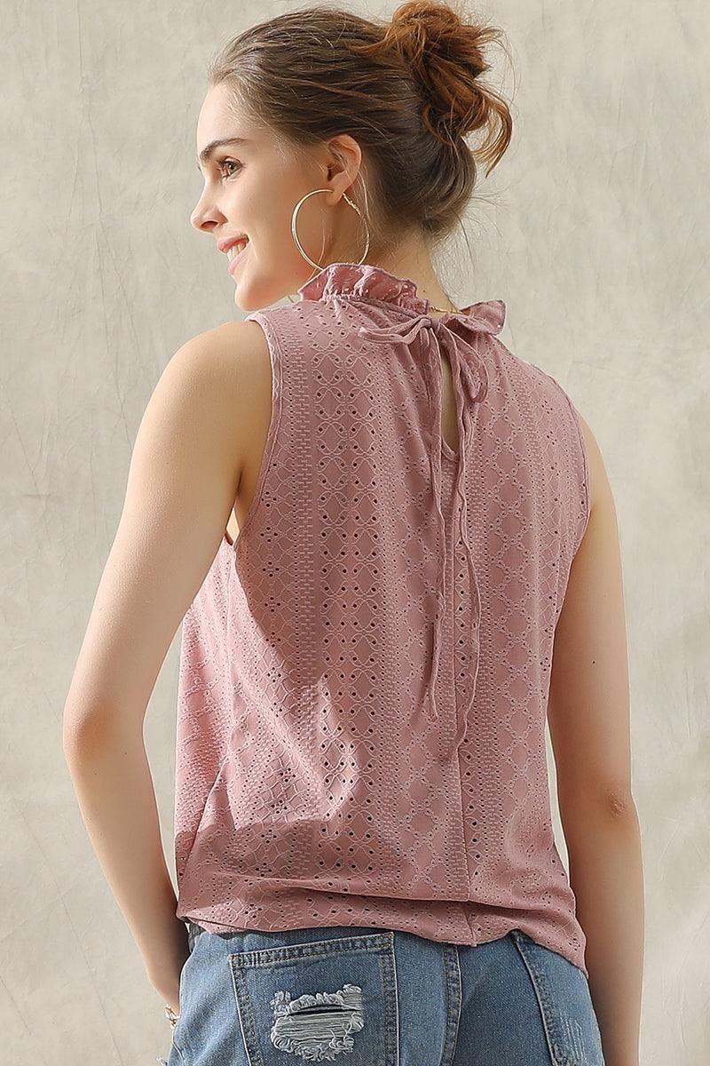 TIED HALTER NECK PUNCHING TOP - Doublju