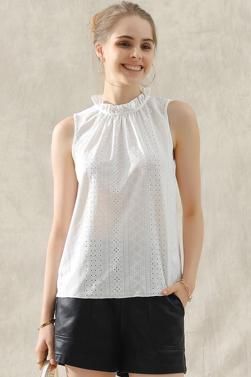 TIED HALTER NECK PUNCHING TOP - Doublju