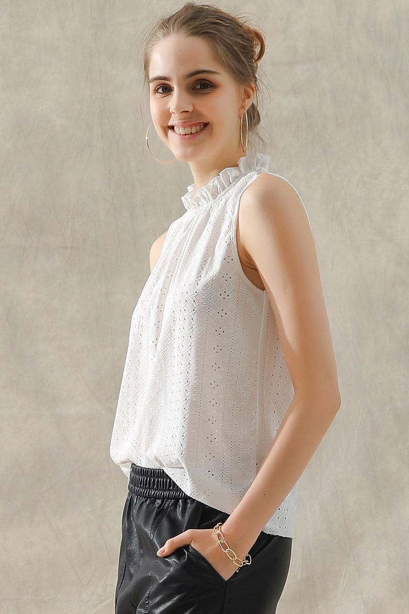 TIED HALTER NECK PUNCHING TOP - Doublju