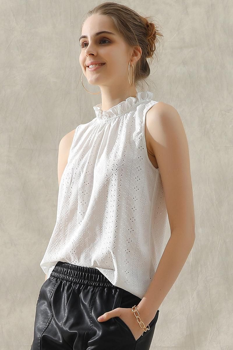 TIED HALTER NECK PUNCHING TOP - Doublju