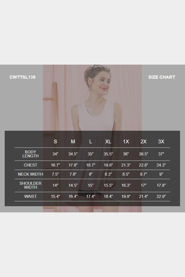 SCOOP NECK SLEEVLESS RUFFLE LONG TOP - Doublju