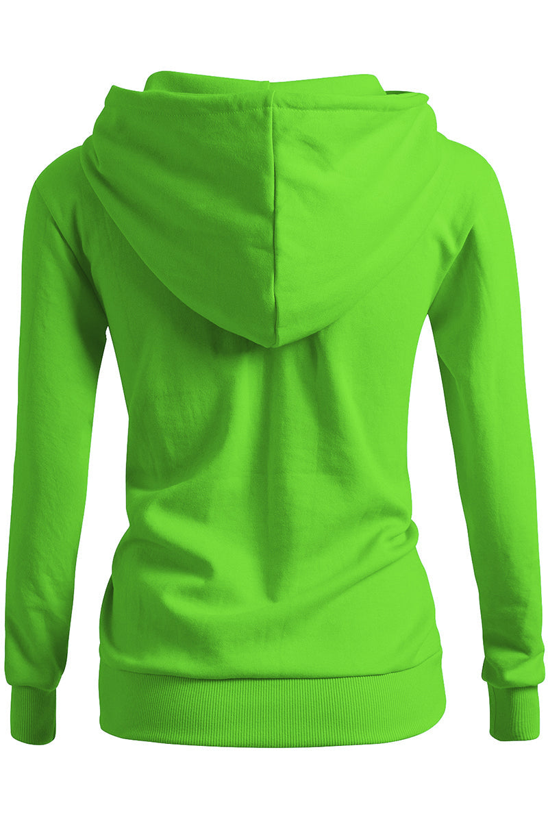 WOMEN'S SOLID HOODIE POCKET LONG SLEEVE HOODIE
