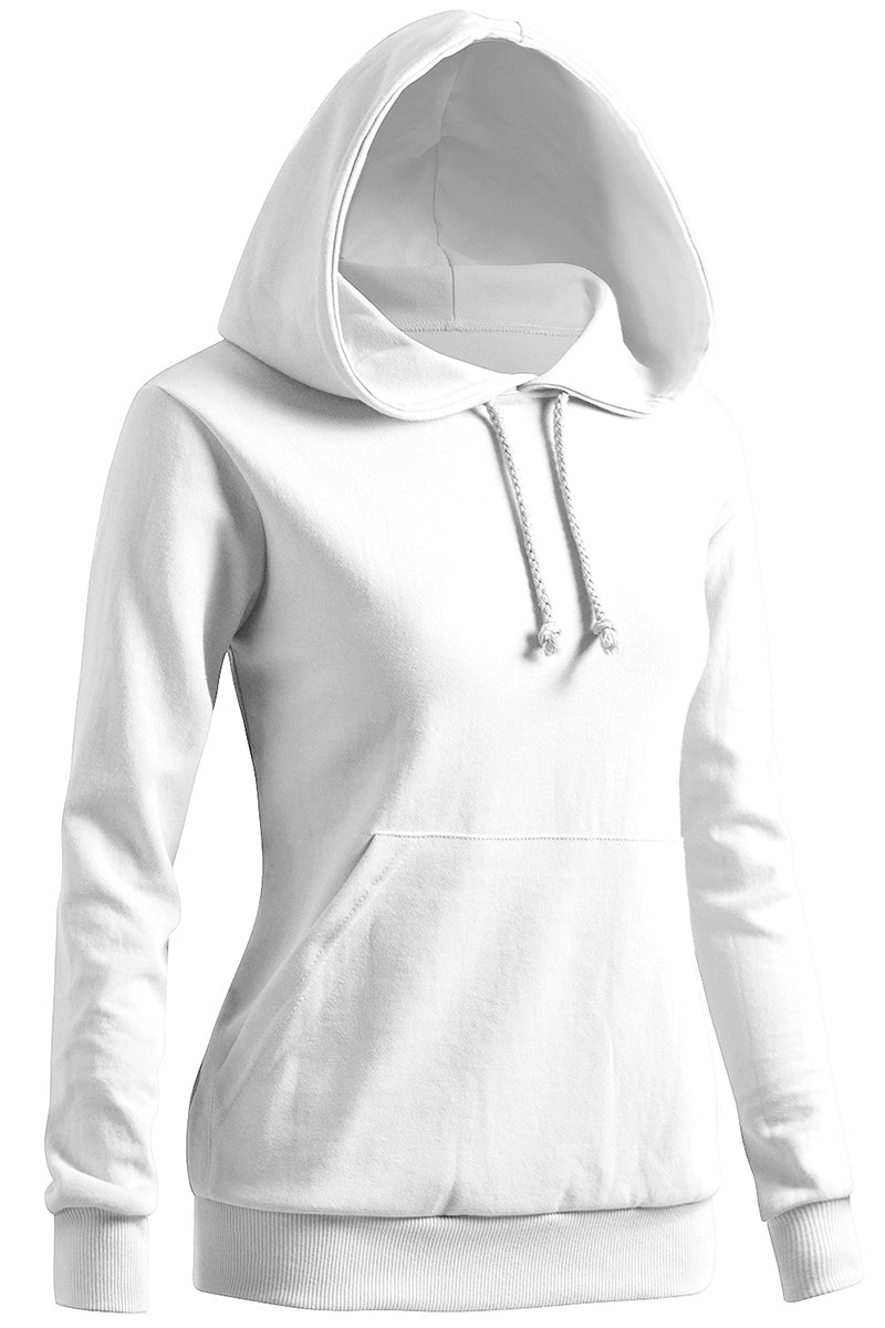 WOMEN'S SOLID HOODIE POCKET LONG SLEEVE HOODIE