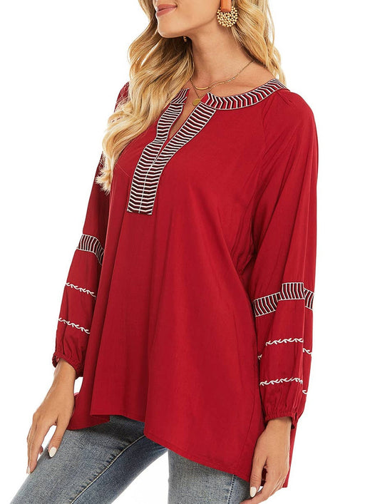 COTTON PLUS-SIZE EMBROIDERED SHIRT_CWTBLL0821