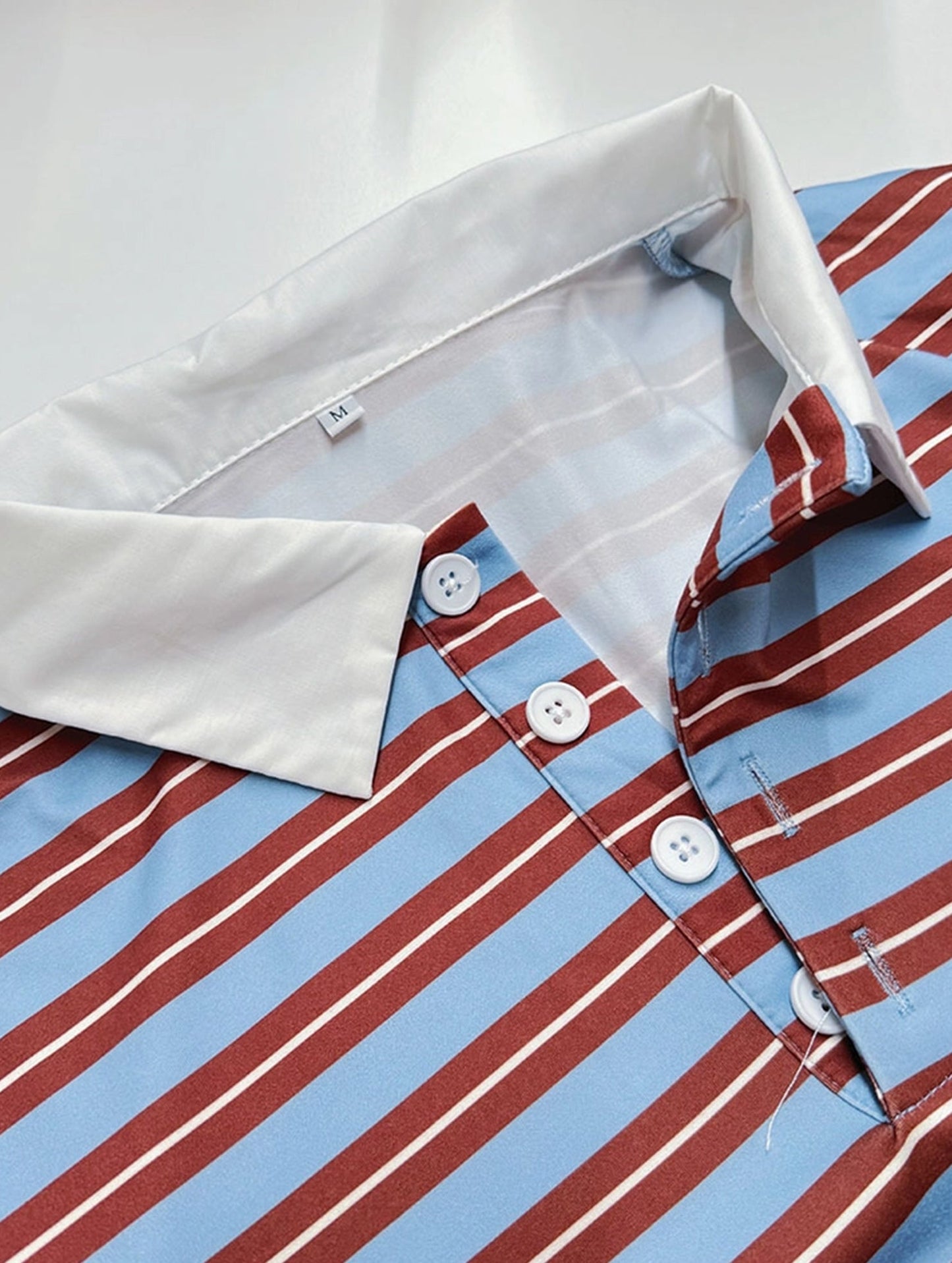 Preppy vintage contrast striped long sleeve T-shirt