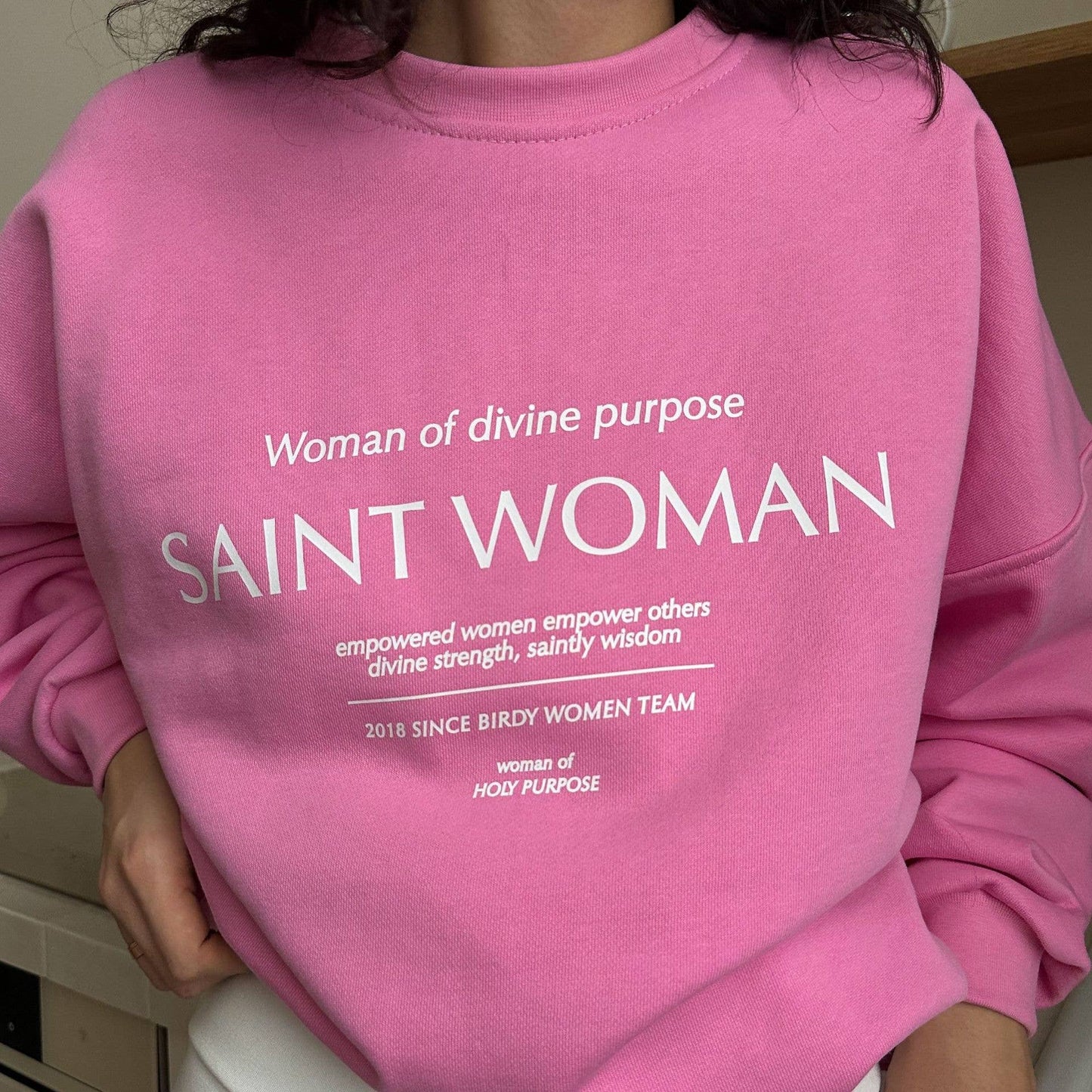 Round-neck fashionable lettered loose hoodie