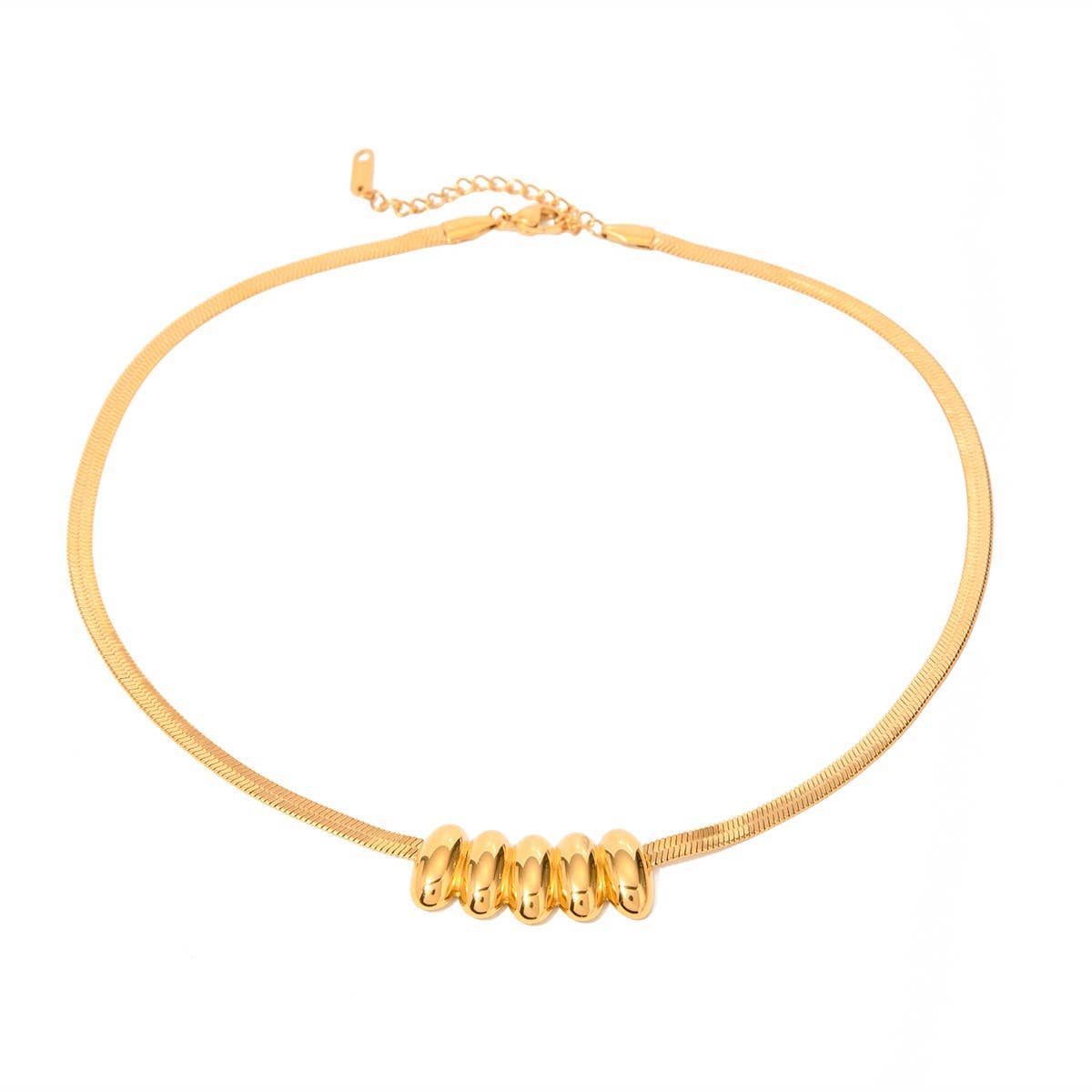 SMALL WAIST OVAL SNAKE BONE NECKLACE_CWAJE1786