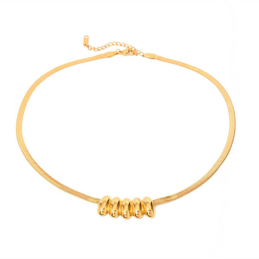 SMALL WAIST OVAL SNAKE BONE NECKLACE_CWAJE1786