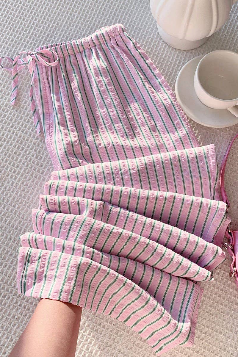 CWBLP01100_2025 FALL STRIPED ELASTIC WAIST STRAIGHT PANTS