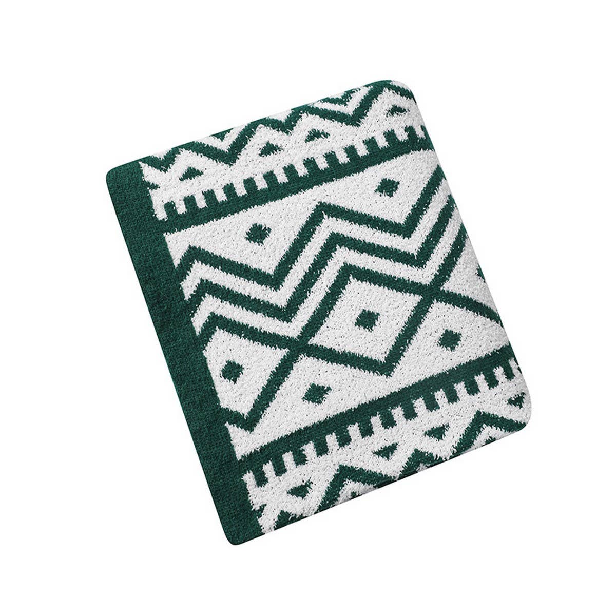 KNITTED SOFT AND LIGHT GEOMETRIC PATTERN BLANKET