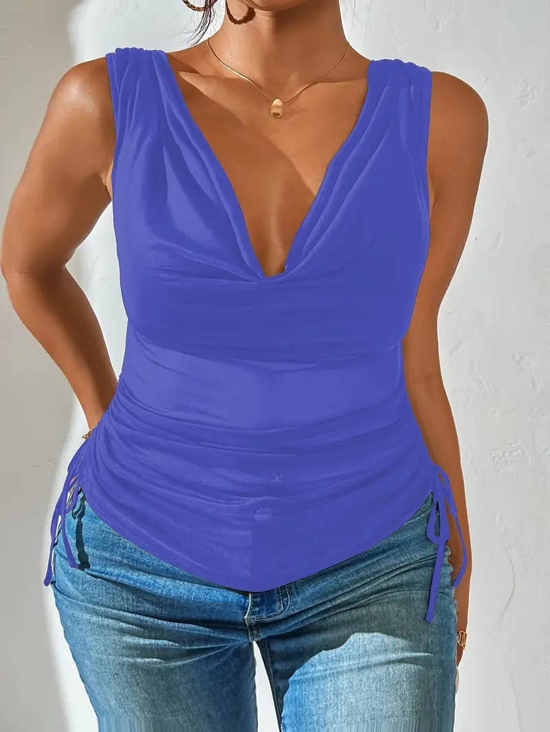 Women¡¯s sexy V-neck sleeveless crop top