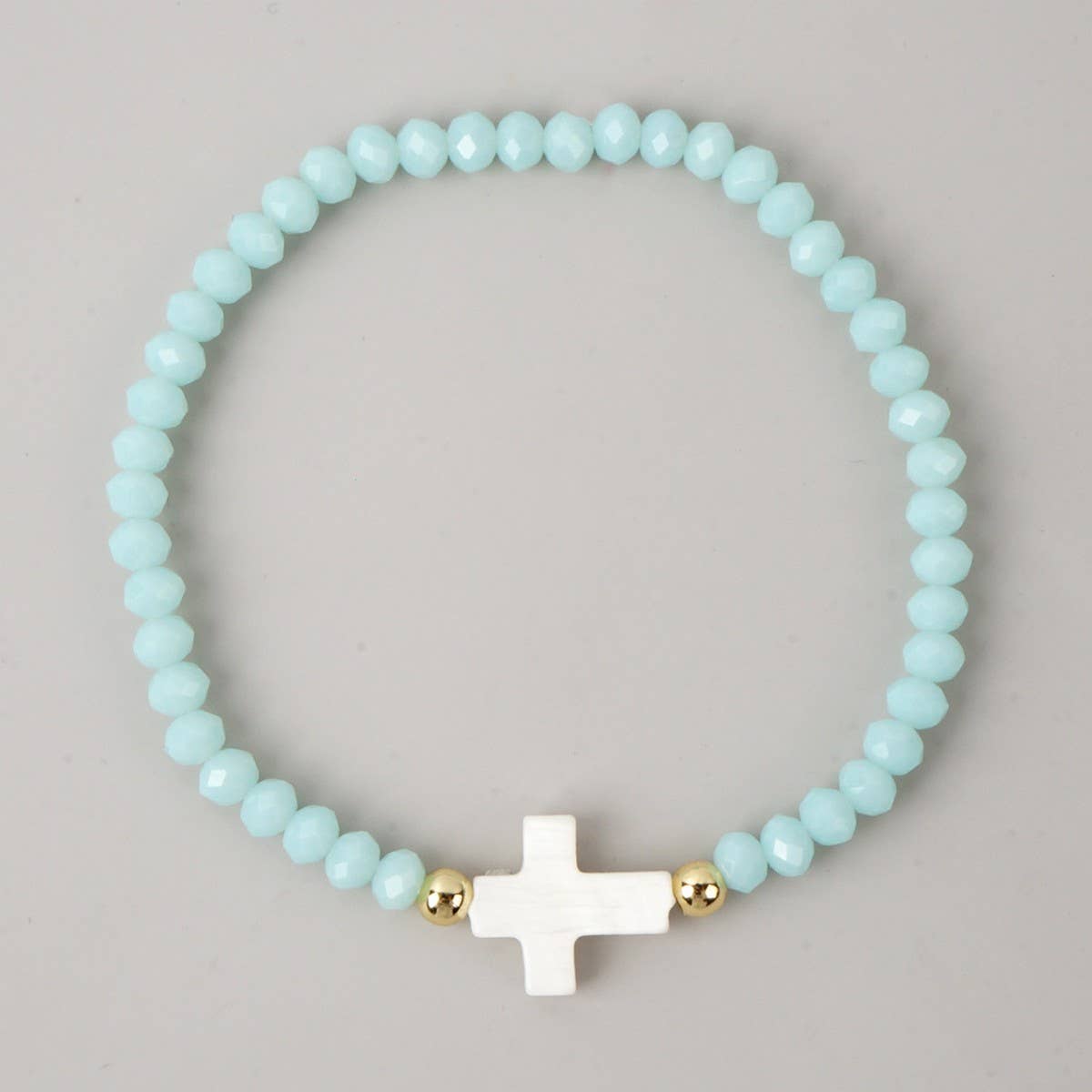 CROSS COLORED CRYSTAL HANDMADE BRACELET