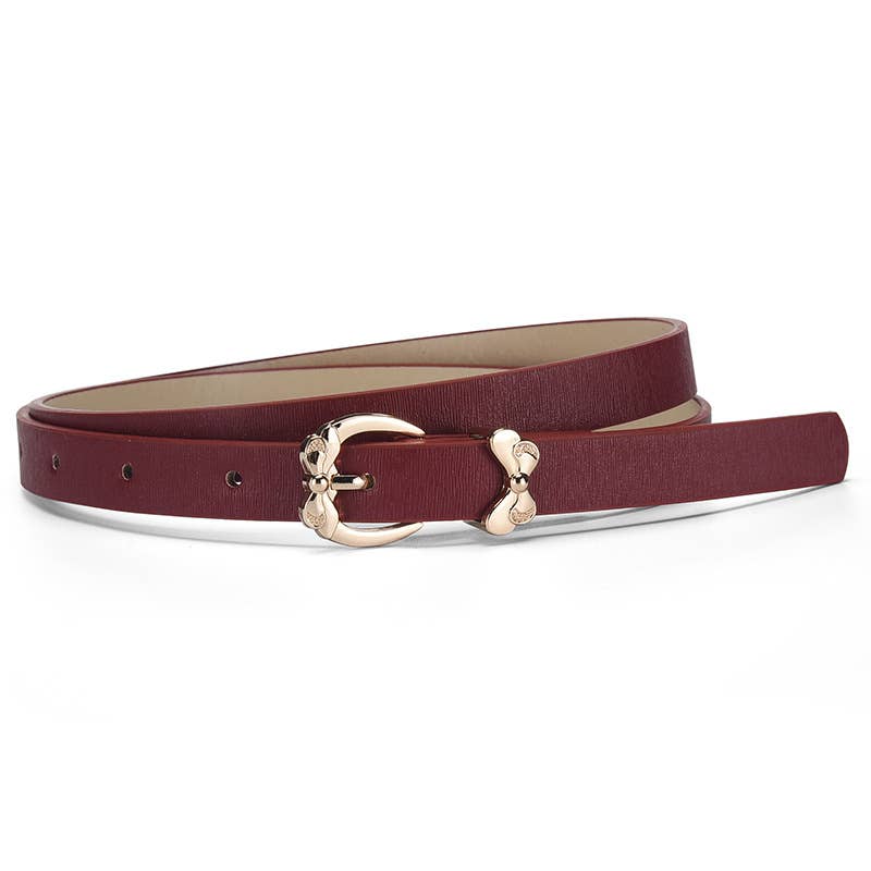 Butterfly pin buckle imitation leather belt