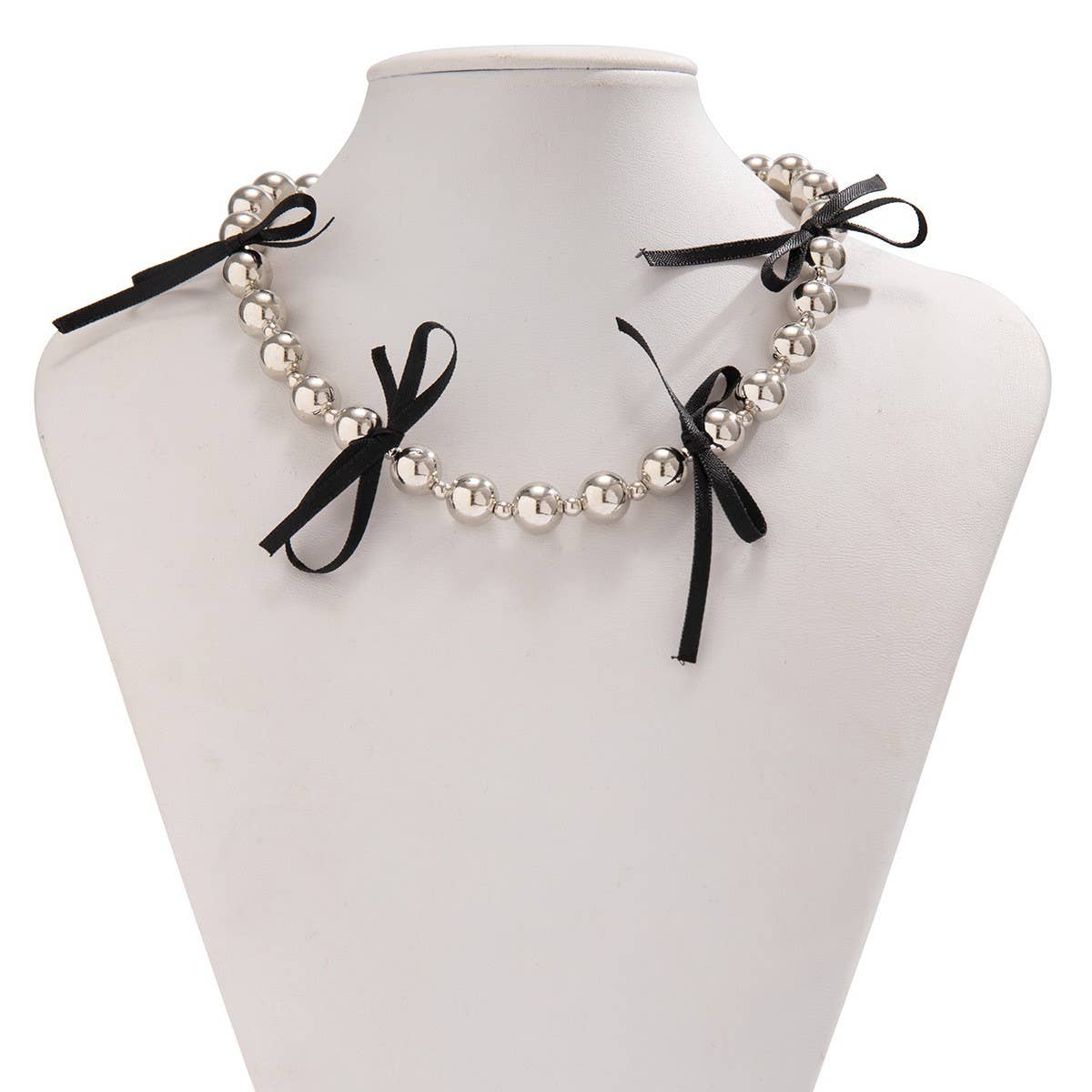 HOT SELLING BLACK BOW BEADED NECKLACE