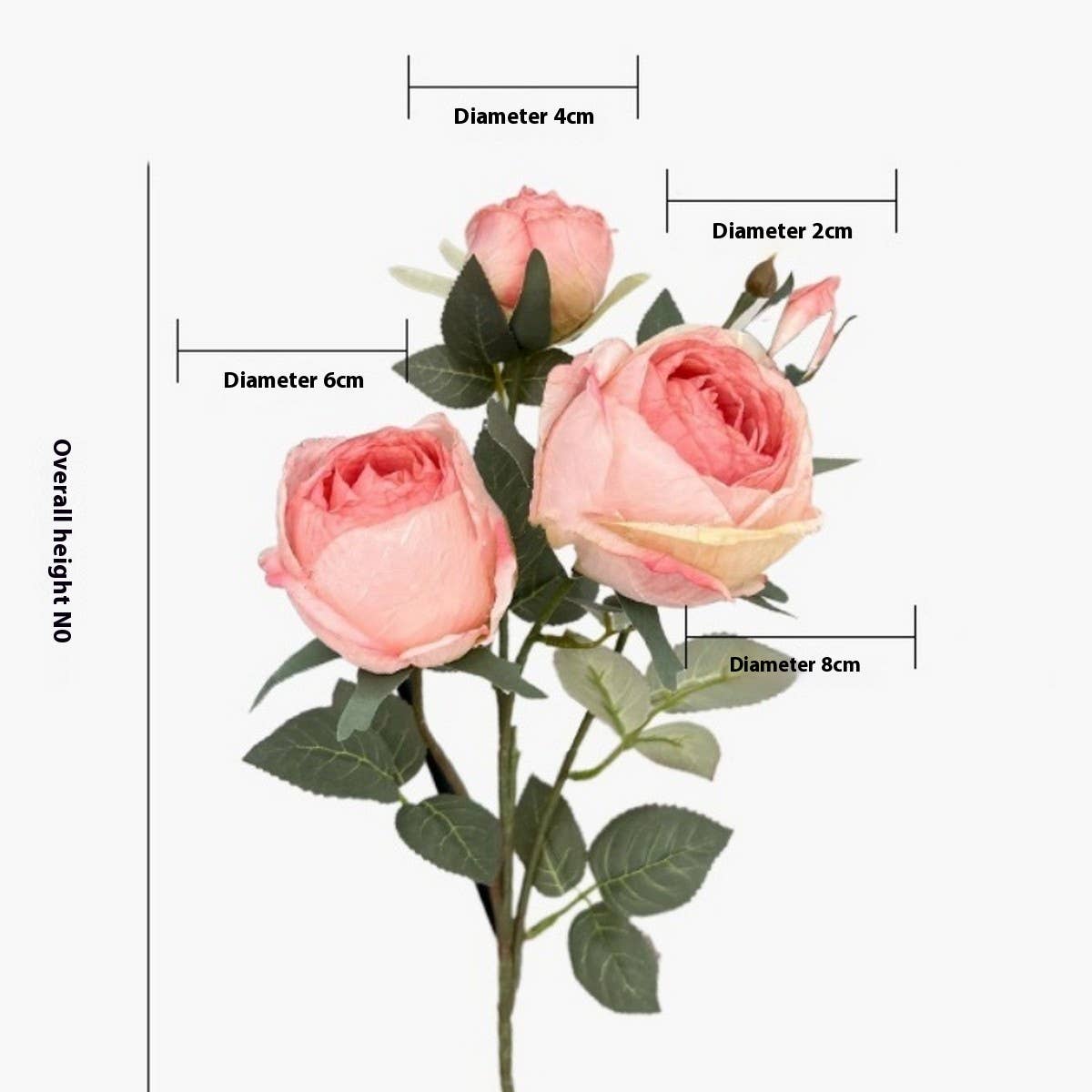 Single Stem 4-Head Country Style Burnt Edge Roses_CWMM6473