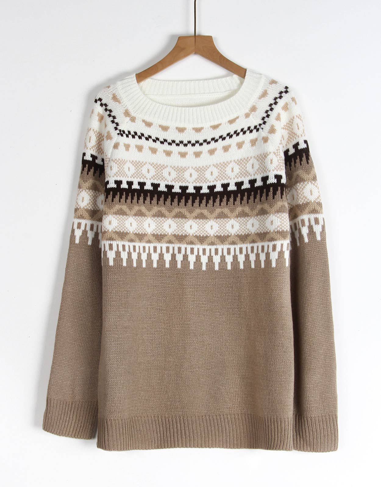 Ethnic geometric pattern Fair Isle sweater