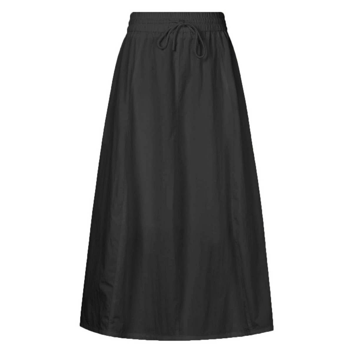 COTTON SKIRT HIGH WAIST SLIT LACE UP LONG SKIRT