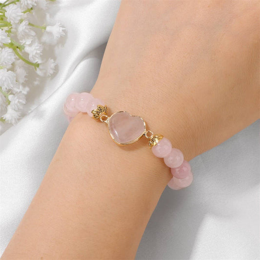 FASHIONABLE HEART STONE BEADED BRACELET