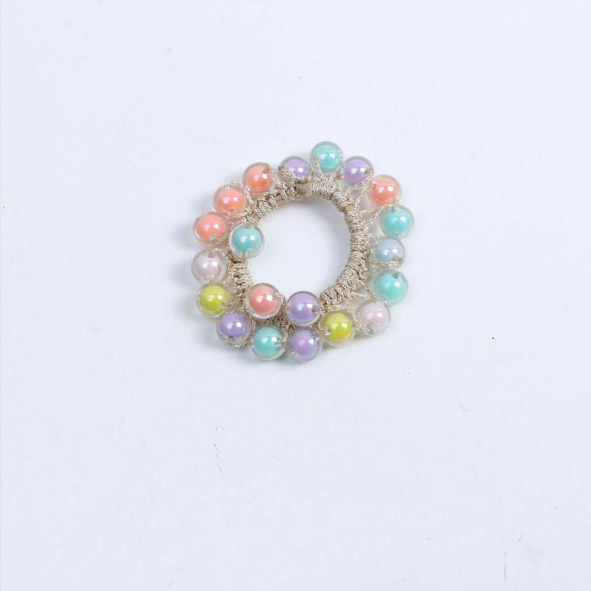 Cute Jelly Bead Hair Tie Boho Simple High Elastic