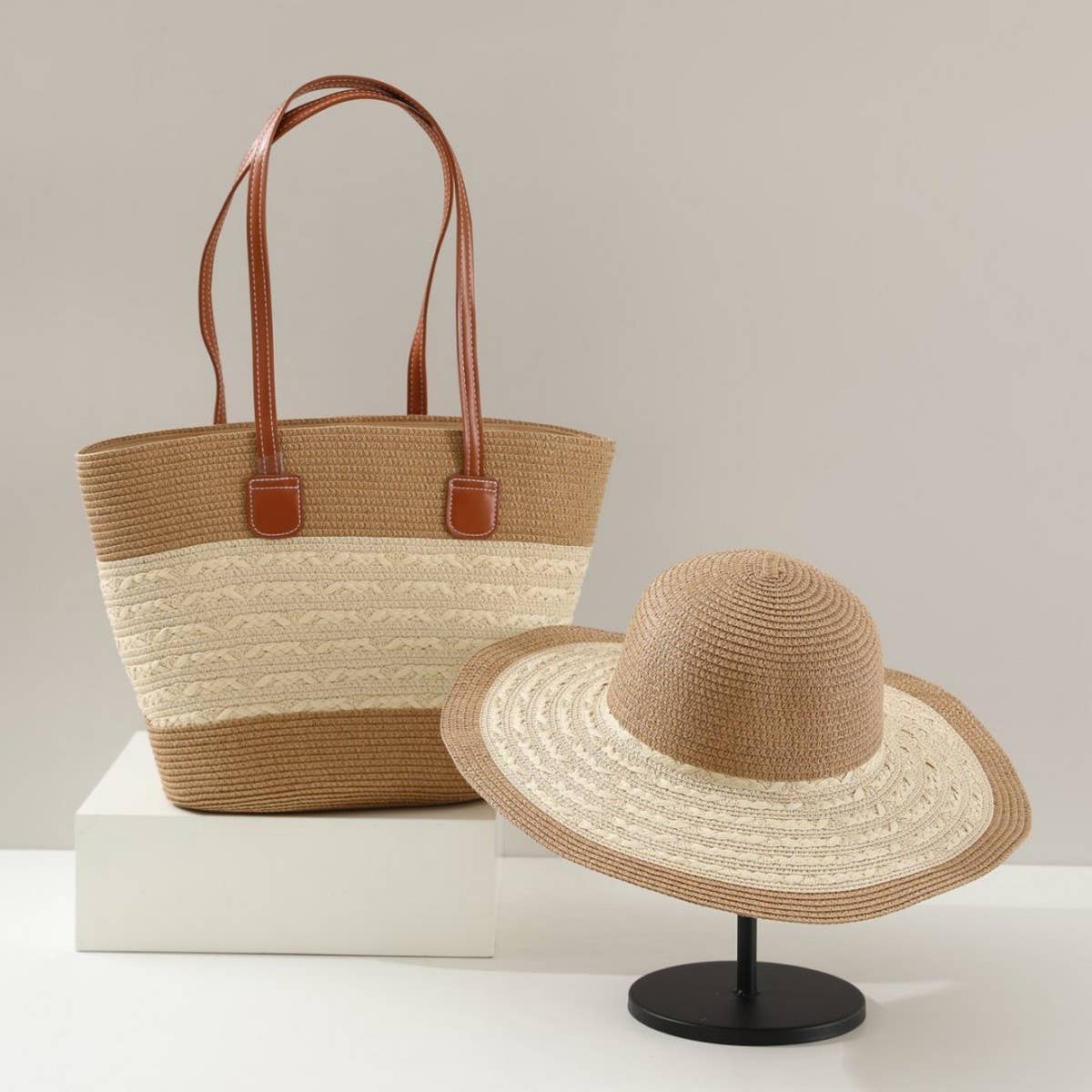 New woven straw hat bag suit for women_CWAH3502