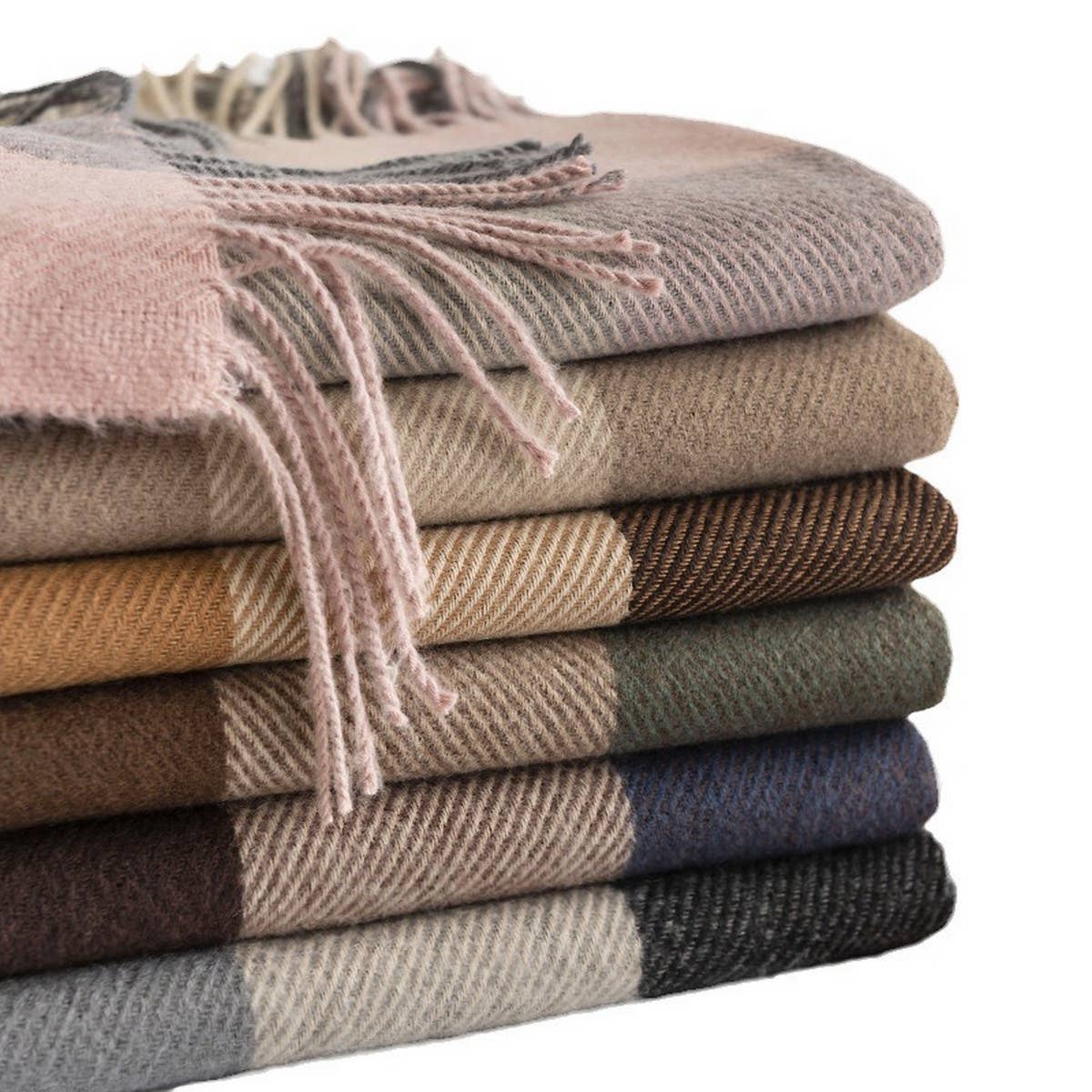 Melange Plaid Scarf ? Soft Faux Cashmere Fall Wrap