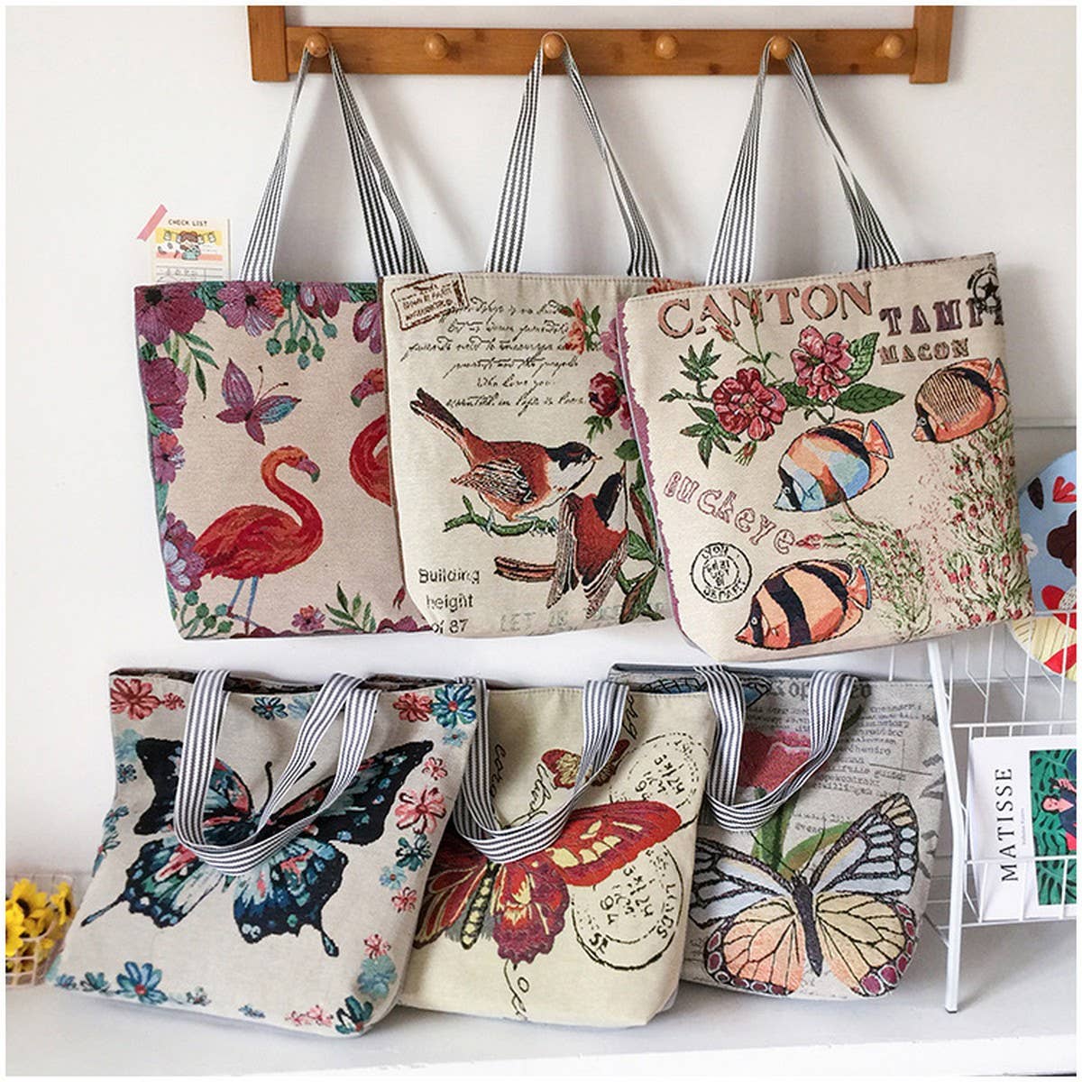 LARGE CAPACITY ETHNIC STYL CANVAS SHOULDER TOTE BAG_CWAB1670