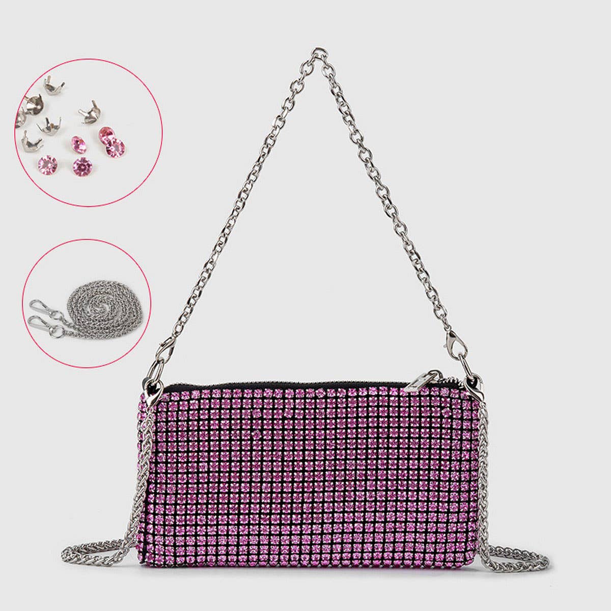 TEMPERAMENTAL ALL-MATCH RHINESTONE EVENING BAG_CWAB3585