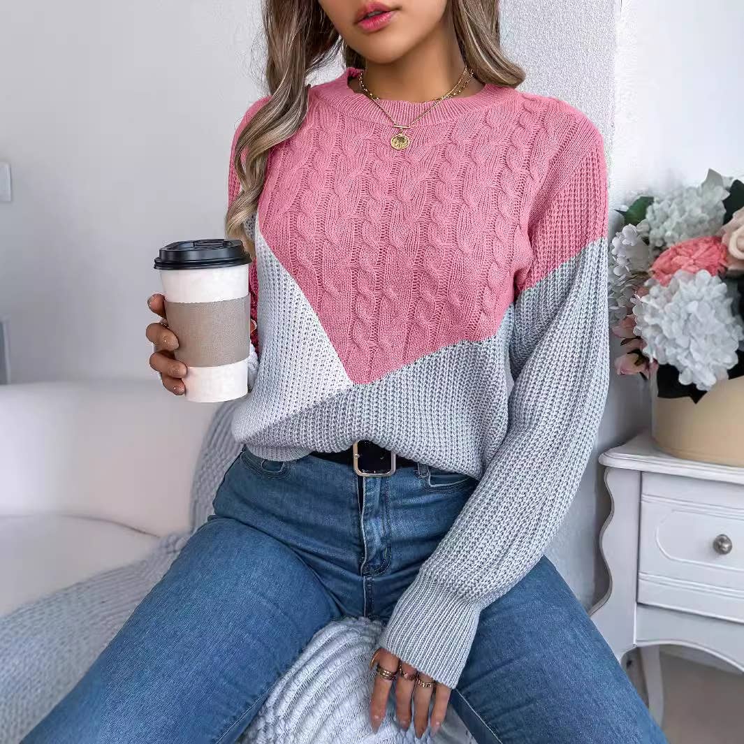 TWIST KNIT LONG-SLEEVED PULLOVER SWEATER