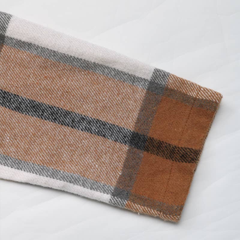 VINTAGE CLASSIC PLAID LONG LOOSE CASUAL HOODIE