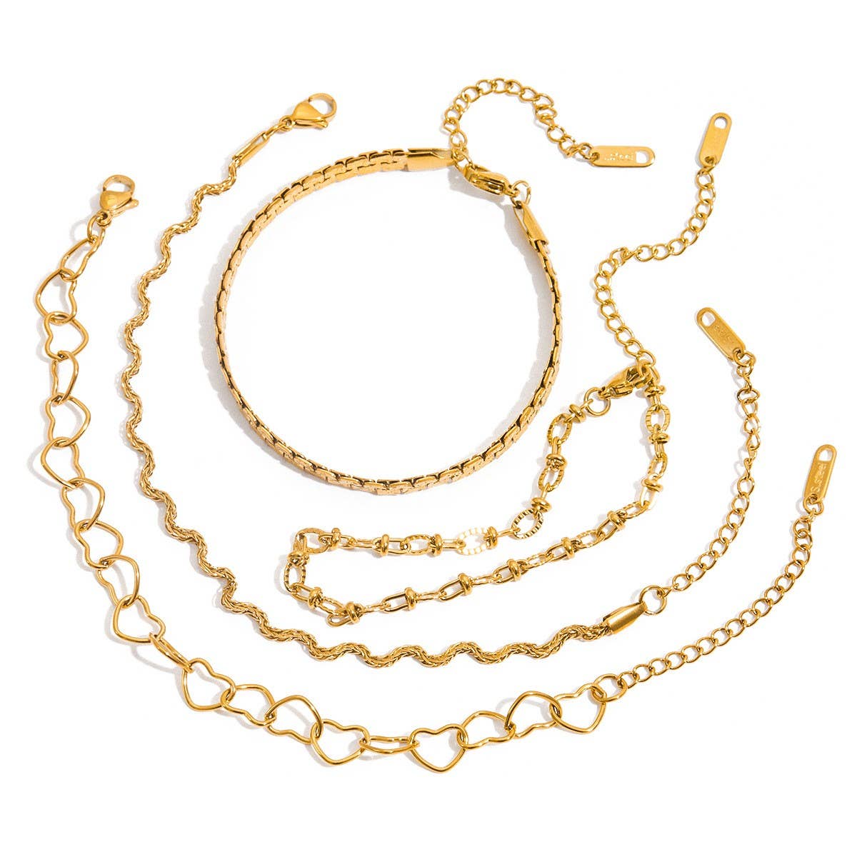 Classic 18K Gold Matte Flat Chain Bracelet