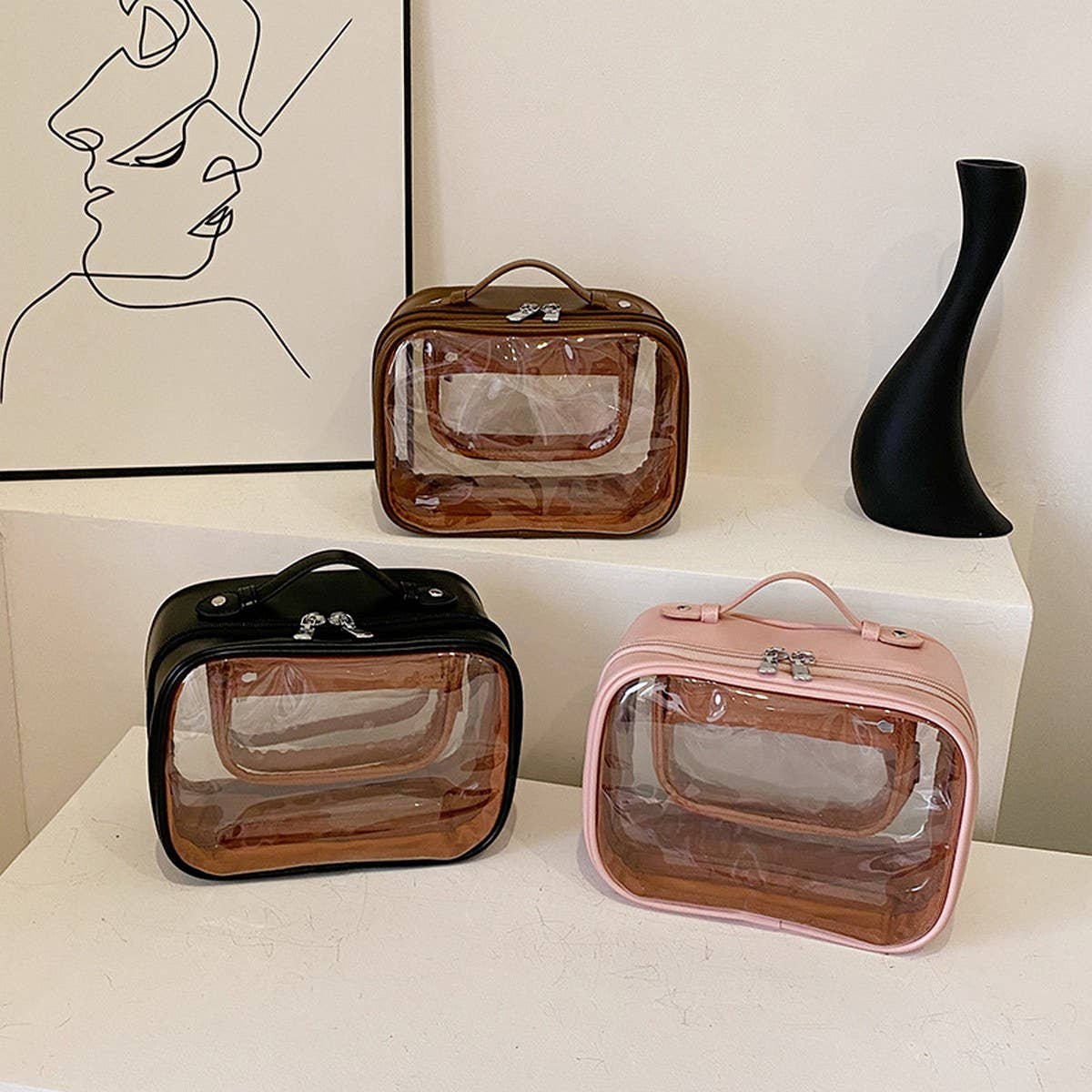 TRANSPARENT PORTABLE SIMPLE FASHION COSMETIC BAG_CWAB4452