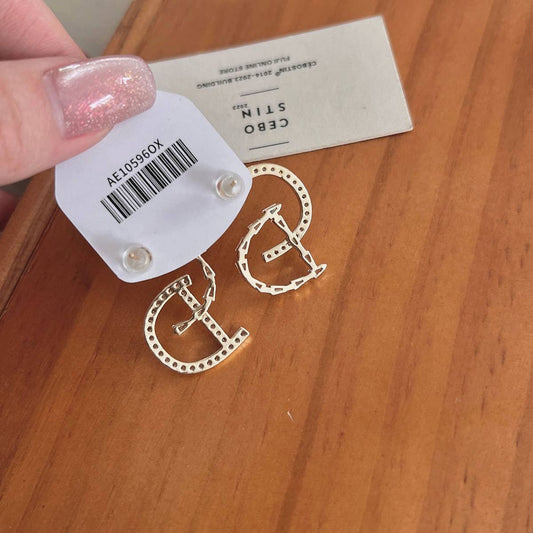 LIGHT LUXURY LETTER ZIRCON EARRINGS