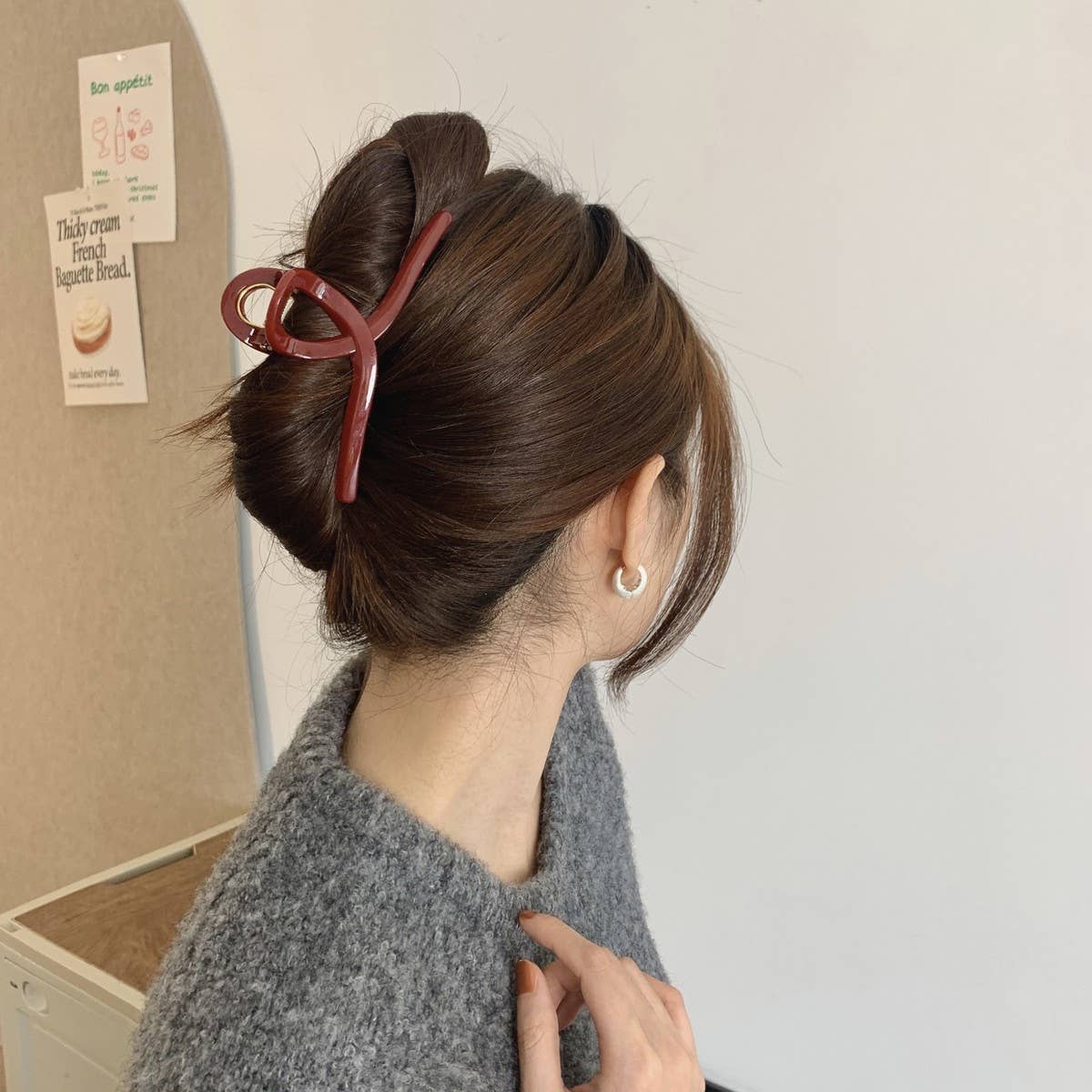 CWAHA4448_NEW RED ELEGANT AND HIGH-END HAIRPIN