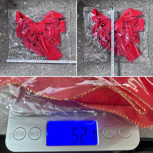 CWMM10193_RED VELVET CHRISTMAS BOW RIBBON ORNAMENT