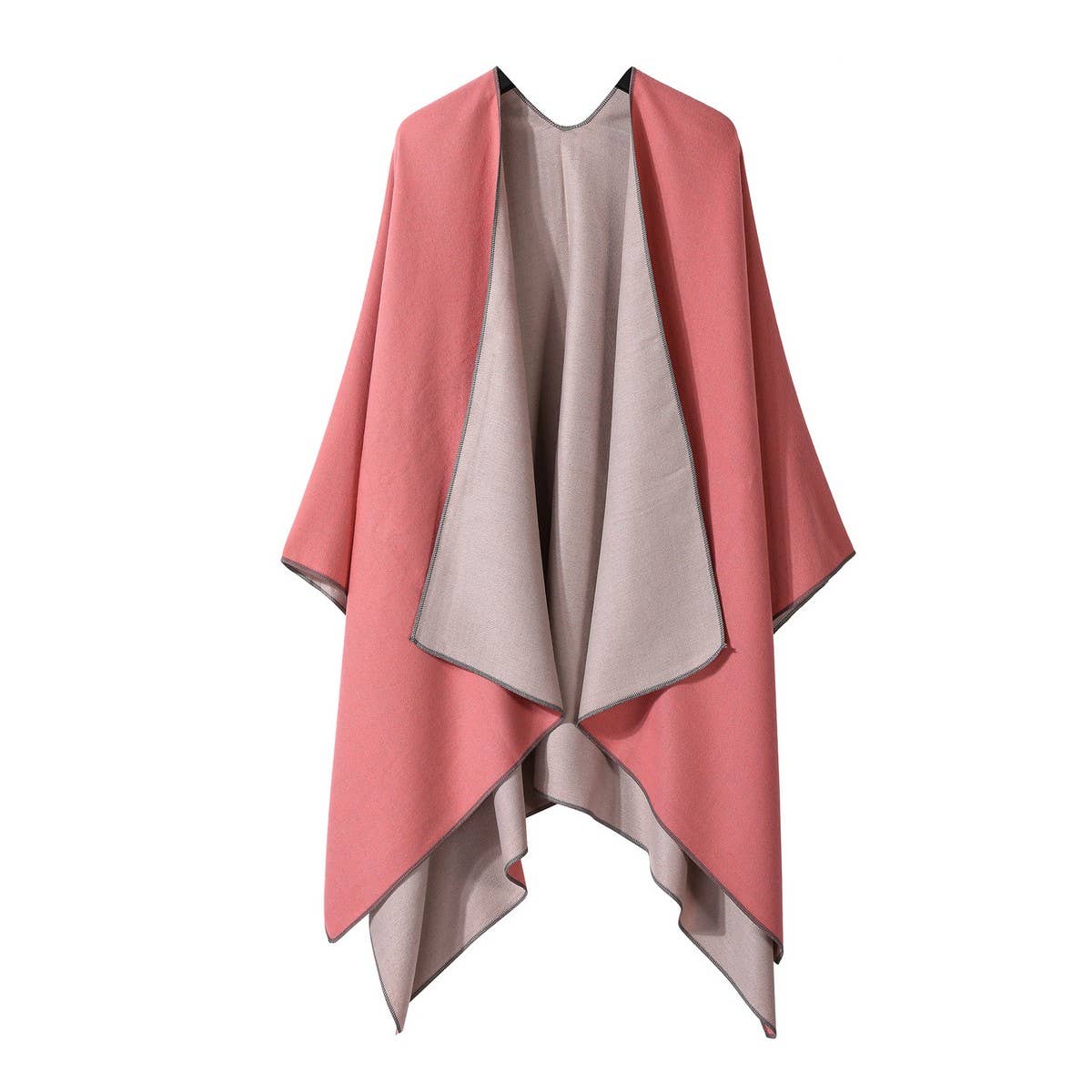 SOLID COLOR DOUBLE-SIDED CAPE SHAWL OUTER CAPE_CWASC2131